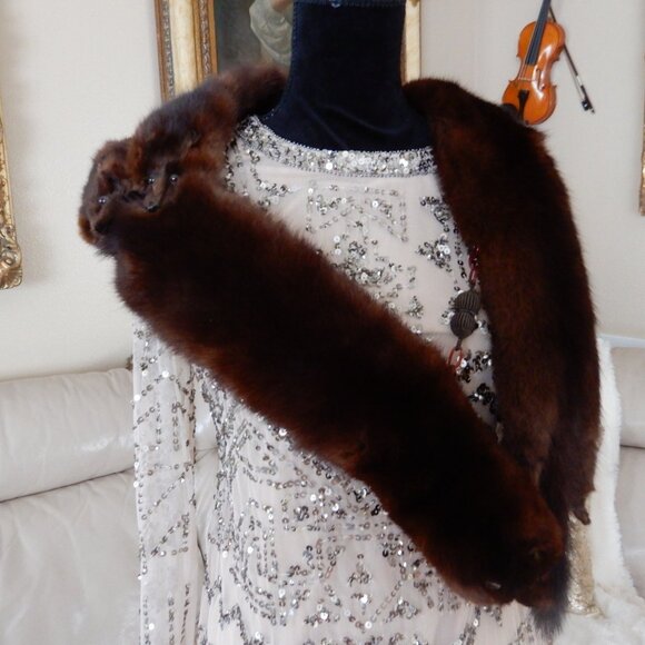 Vtg.1940's /1950's Genuine Mink Shawl - Picture 4 of 8